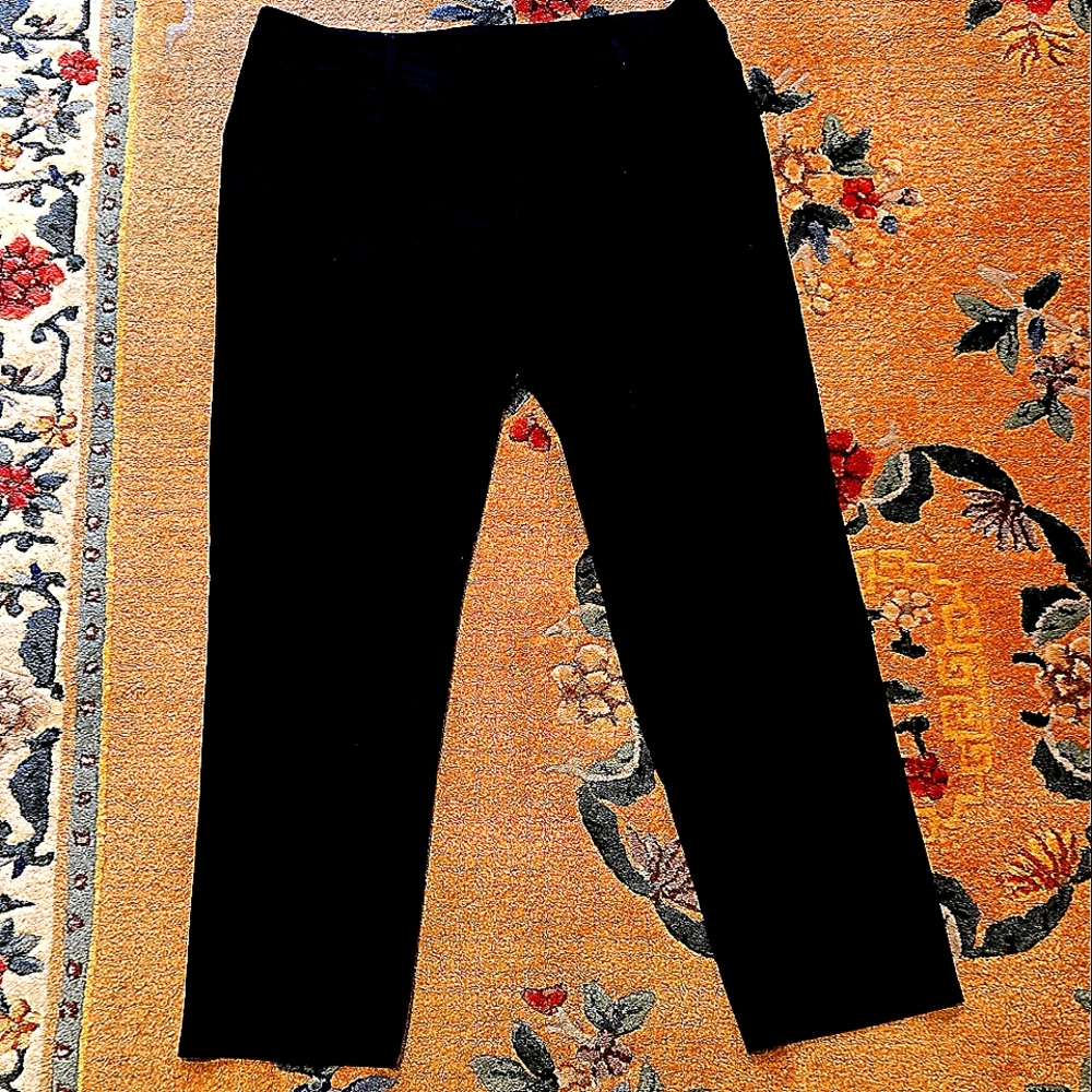Eddie Bauer 18W womens stretch office business casual black straight leg pants